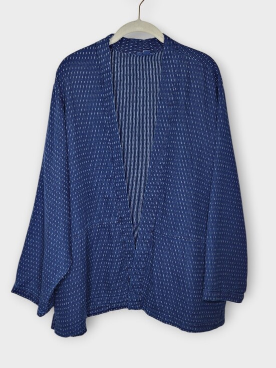 J. Jill Tops - Pure Jill Indigo Open Front Kimono Topper 2X Dark Blue Organic Cotton